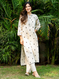 Tiles Diamonds Cotton Kurta with Pant and Inner (Set of 3)